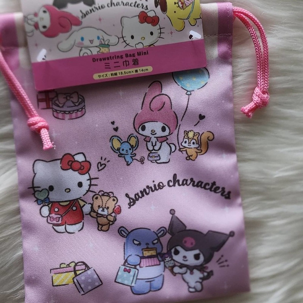 Sanrio Hello Kitty and friends Draw string small travle pouch Ft My melody